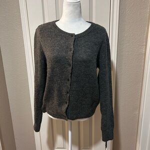 H&M Charcoal Button-Up Cardigan